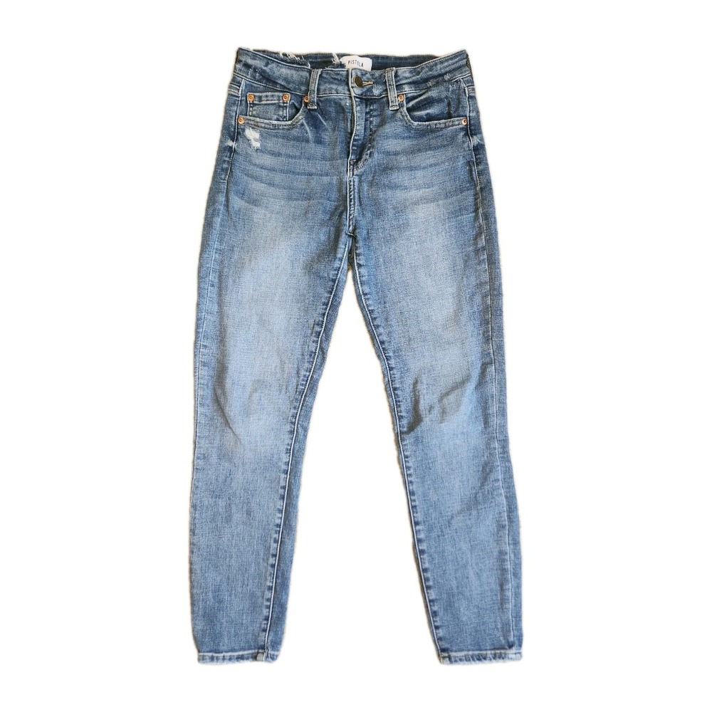 Pistola Audrey Mid-Rise Lightly Distressed Skinny Jeans in Campus Sz 26